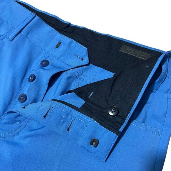 Prada Cotton Dress Pants Blue Light Weight Size US 8-10 Women’s - Picture 4 of 11